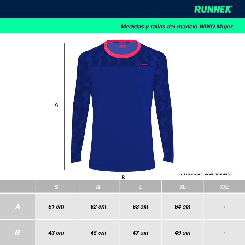 Runnek Wind Tallas Mujer Es