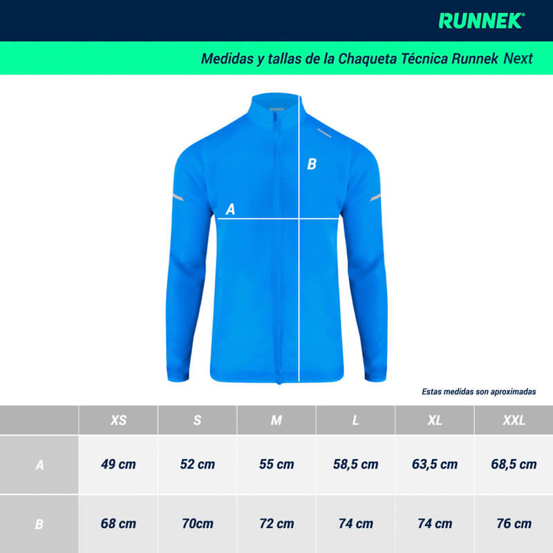 Guia De Tallas Espa A Chaqueta Runnek Next Capucha