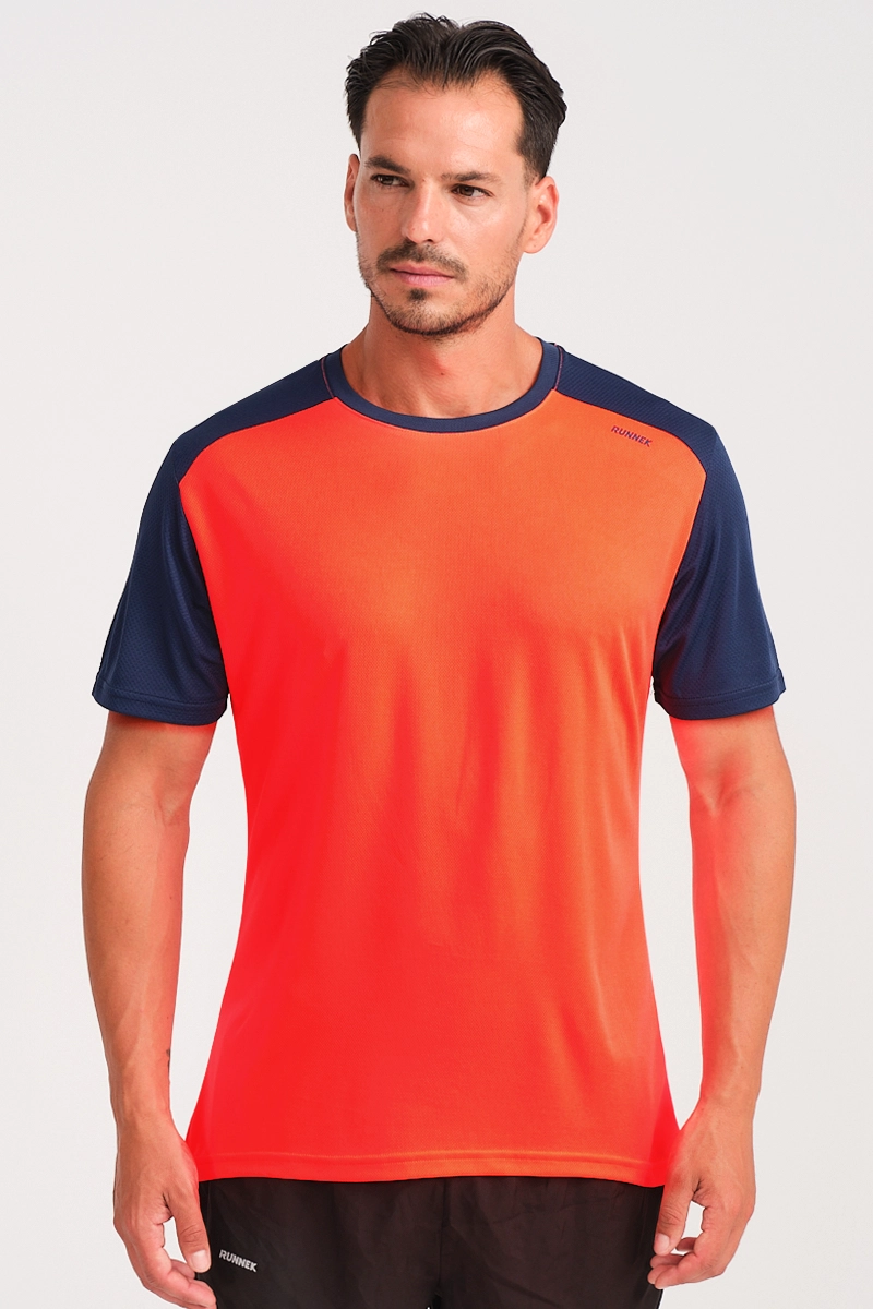 Camiseta Manga Corta Limit Naranja Fl Or Navy