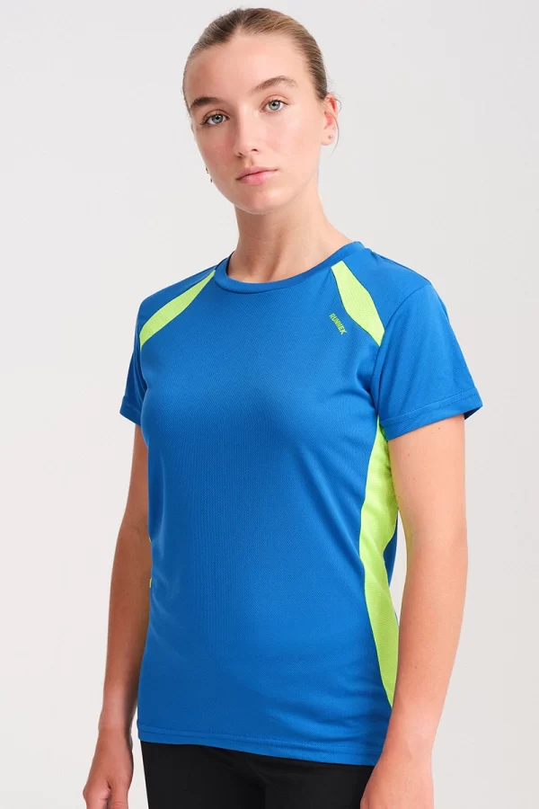 Camiseta Manga Corta Wave Azul El Ctrico Mujer