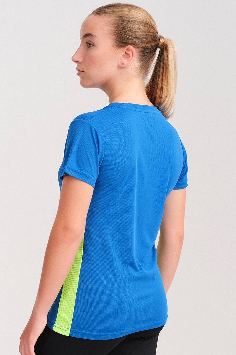 Camiseta Manga Corta Wave Azul El Ctrico Mujer E