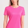 Camiseta Running Manga Corta Mujer Code Fucsia El Ctrico