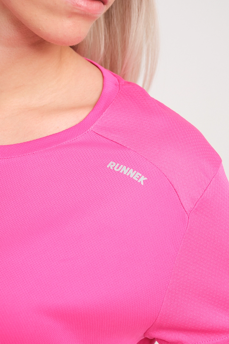 Camiseta Running Manga Corta Mujer Code Fucsia El Ctrico D