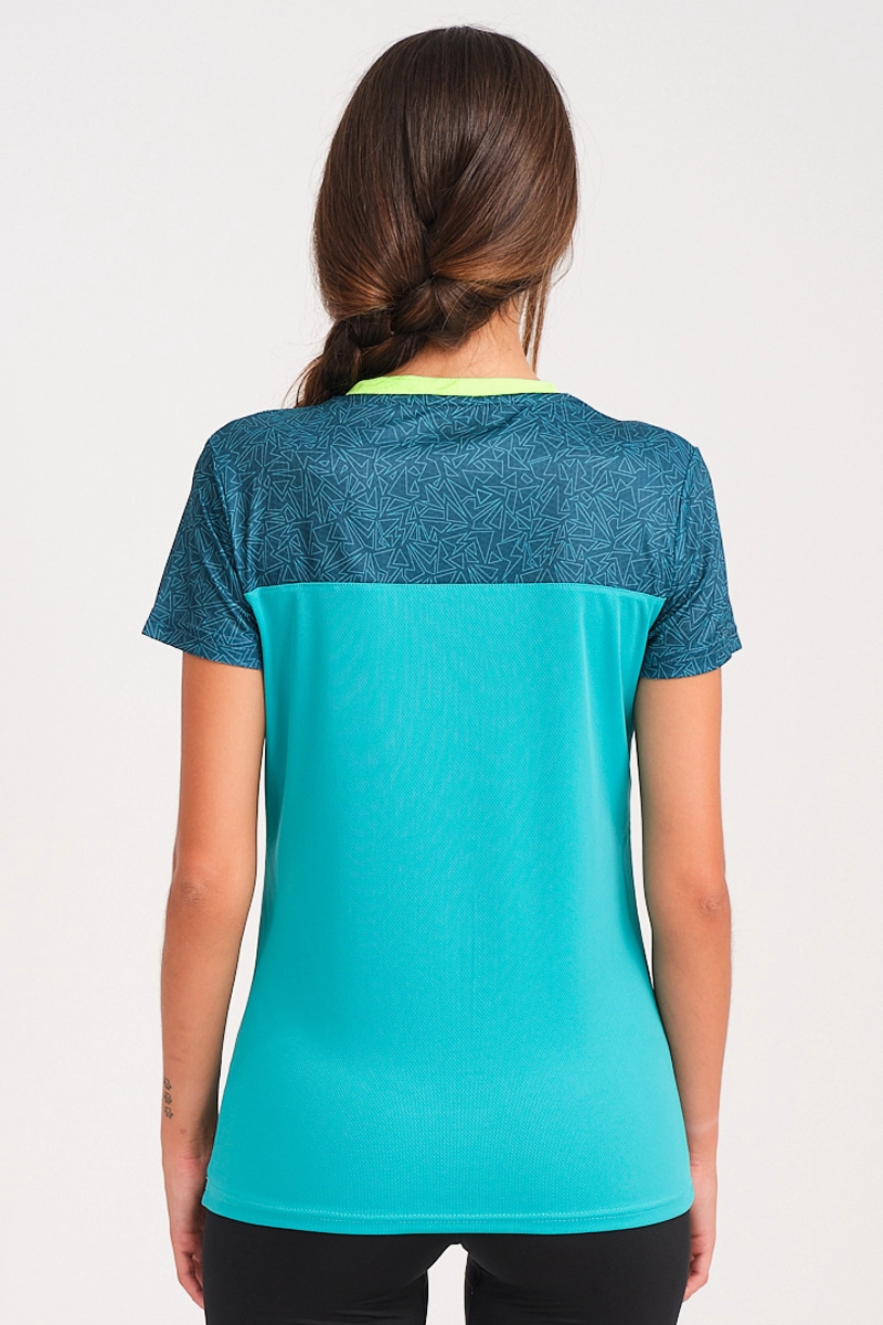 Manga Corta Cube Turquesa Neon Mujer E
