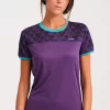 Camiseta Manga Corta Sky Mujer Deep Purple Con Turquesa