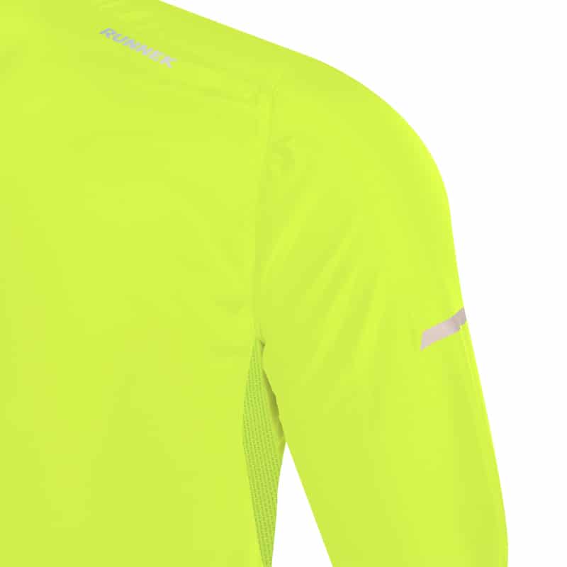 Cortavientos Capucha Runnek Next Amarillo Fluo Detalle